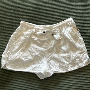 Rachel Zoe white linen shorts